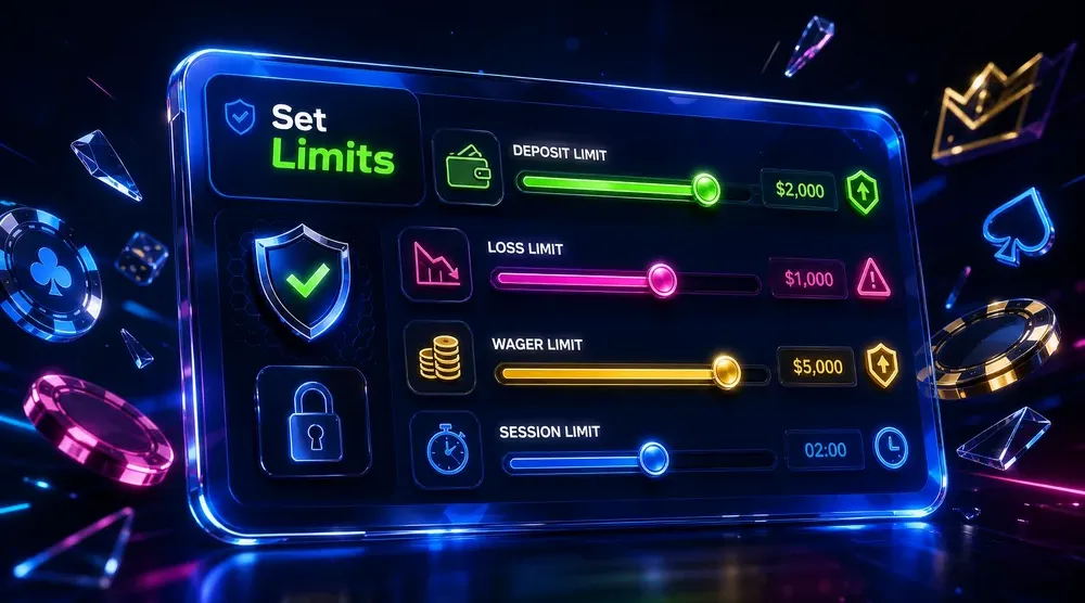 Account settings screen with sliding limit bars