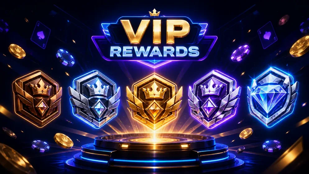 Five VIP tier badges bronze to diamond