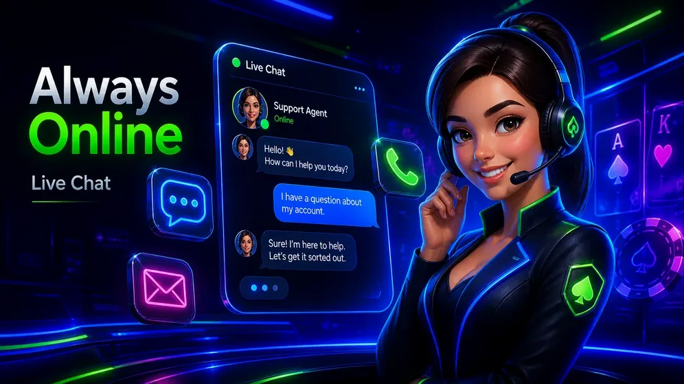 Live chat window with support agent